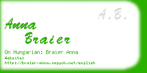 anna braier business card
